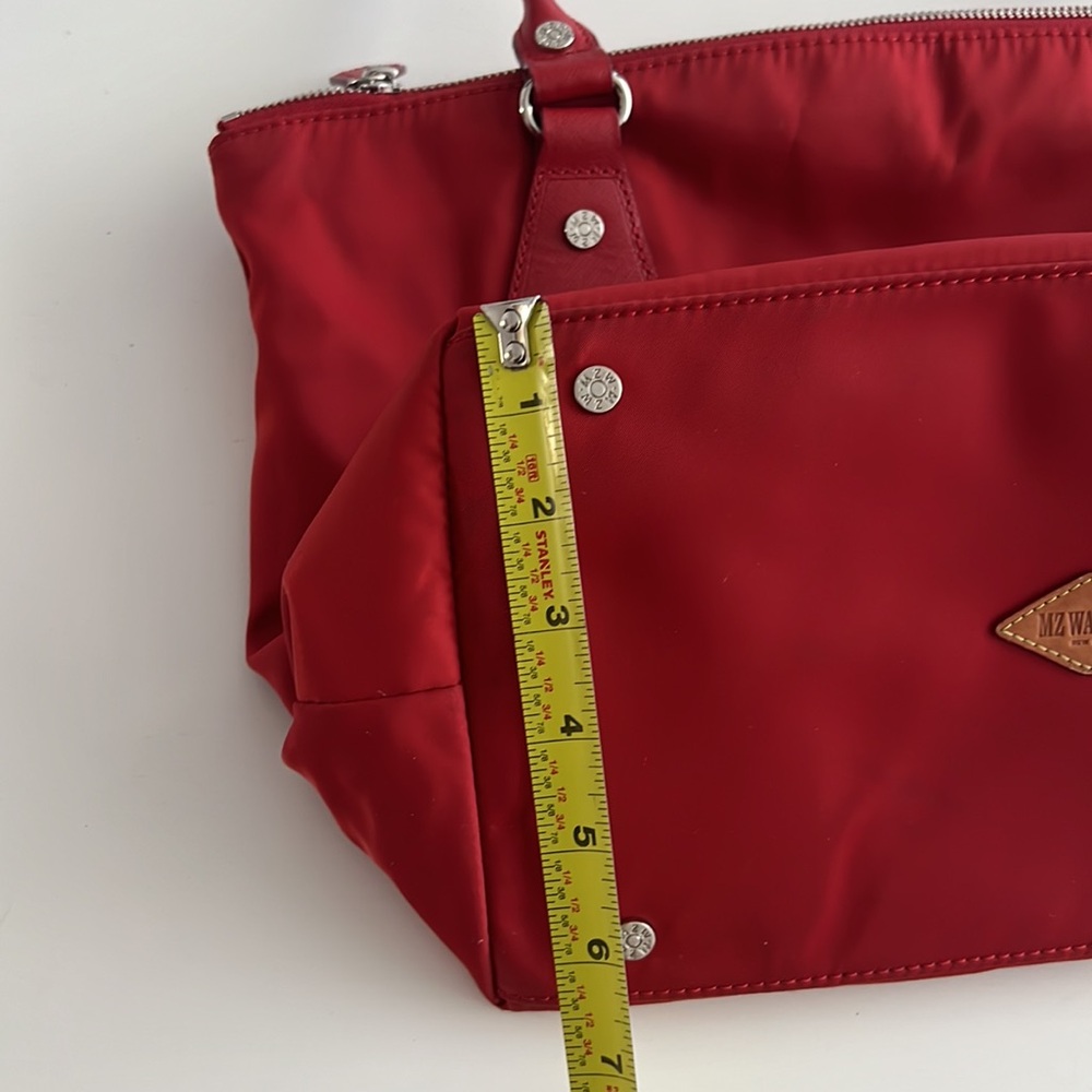 MZ Wallace Chelsea Red Tote With Pouch And Crossbody Strap - Picture 16 of 16